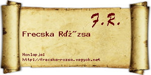 Frecska Rózsa névjegykártya