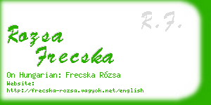 rozsa frecska business card